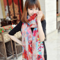 Пользовательский красный Silk Crepe Georgette X-Large Beach Dress Scarf